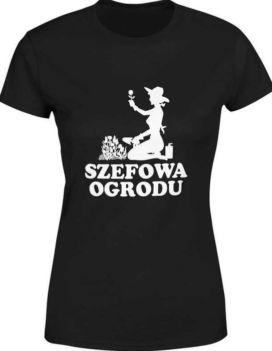 Koszulka damska Szefowa ogrodu dla ogrodniczki bawełna nowa rozm. L