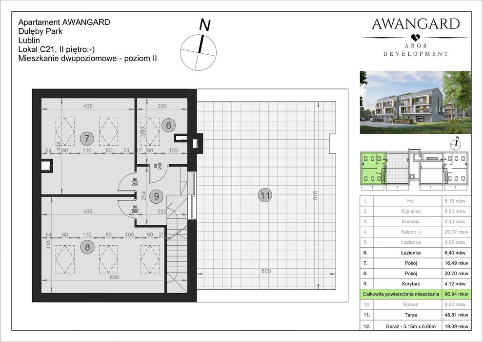 Zamieszkaj od pierwszego wejrzenia! Dwupoziomowe "M" z tarasem na dachu, 96,94 m², inwestycja DULĘBY PARK - View 5