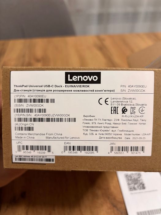 Lenovo ThinkPad USB-C Dock