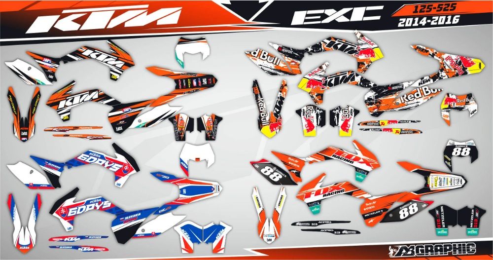 Наклейки KTM EXC XC-W XCW SX SXF SMC 125 250 300 450 Ендуро Супермото