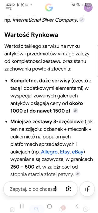 Pozłacany vintage zestaw