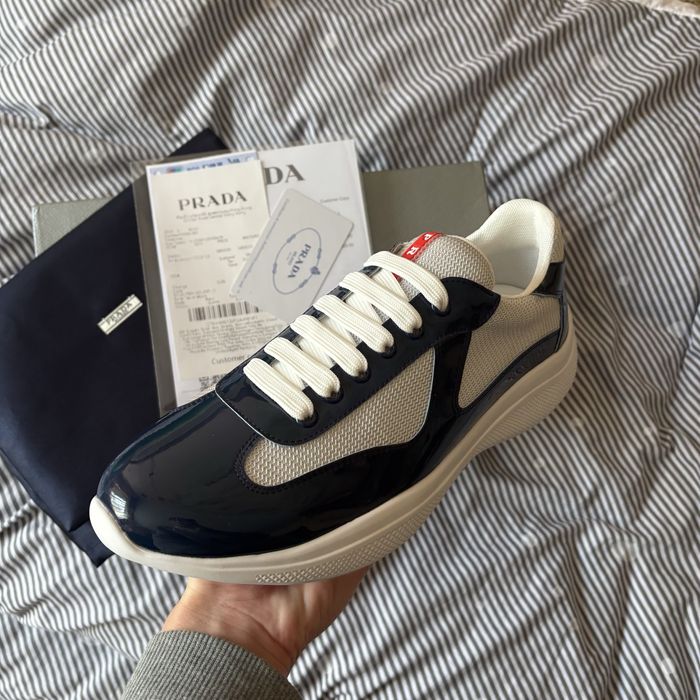 Prada cups, голубі прада кросівки на літо/весну