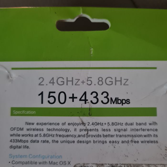 Karta sieciowa Wi-Fi USB 2,4GHz + 5,8GHz