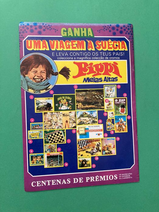 Caderneta Cromos Pippi Meias Altas Anos 70 Nova