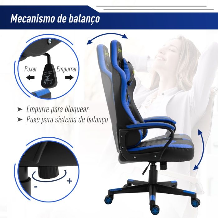Cadeira gaming ergonômica de escritório Vinsetto
