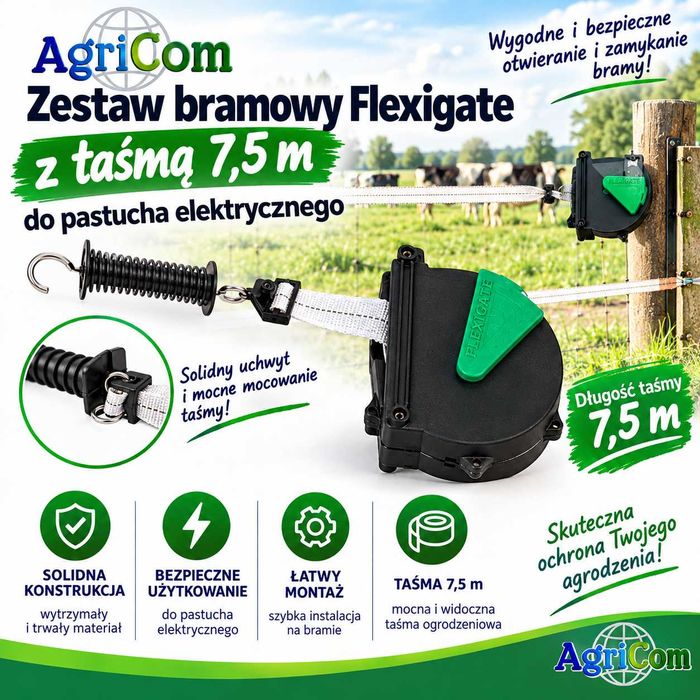 Zestaw bramowy Flexigate z taśmą 7,5 m do pastucha elektrycznego