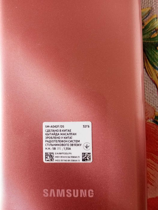 Смартфон телефон Samsung Galaxy SM-A042F/DS 3/32Gb copper з/ч ремонт