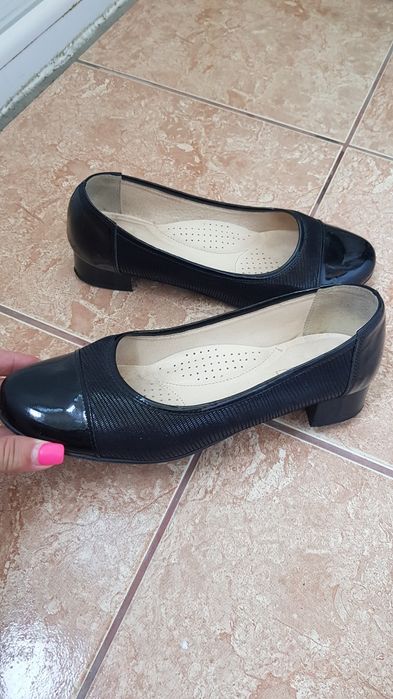 Красивые кожаные черные туфли балетки кожа шкiряні туфлі шкіра чорні