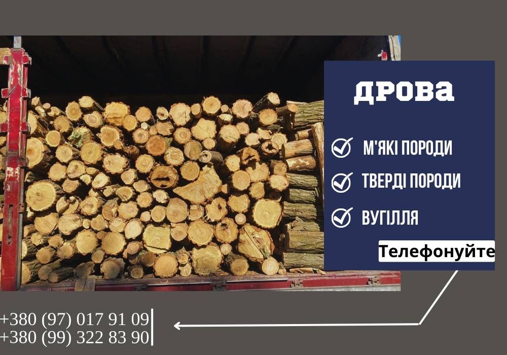 Дрова різних порід! БЕЗ ПРЕДОПЛАТ ! Швидка доставка