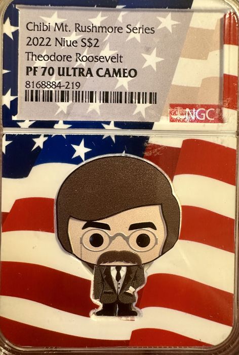 Монета Chibi $2 Президенты горы Рашмор 1 унция серебро