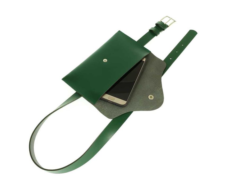 Nerka damska skórzana z paskiem czerwona saszetka damska PL skóra