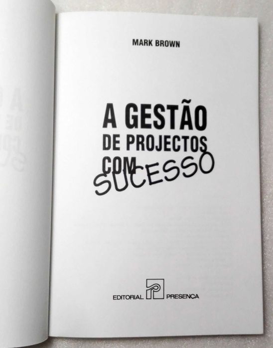 Livro A Gestão de Projectos com Sucesso
