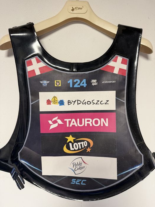 Plastron zuzlowy Patrick Hansen SEC Mistrzostwa Europy z autografem speedway