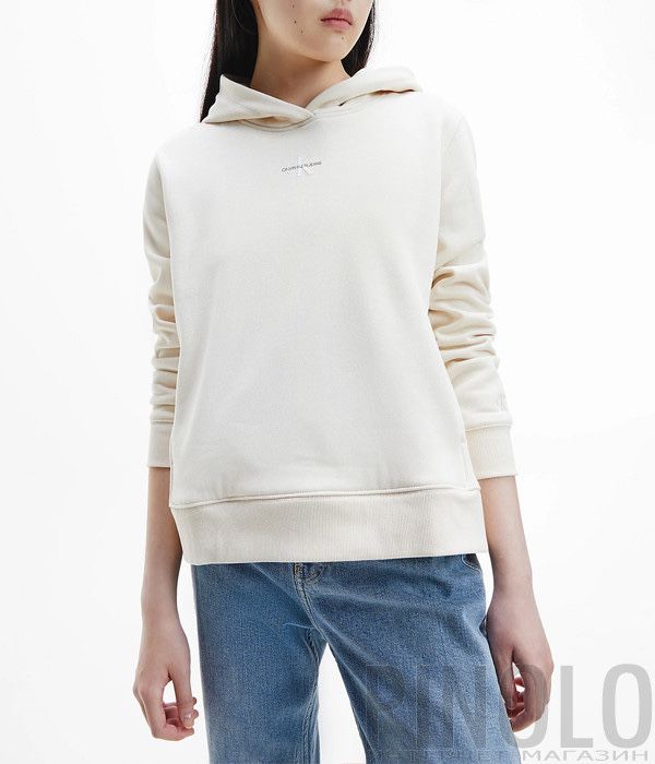 Худі CALVIN KLEIN Jeans молочного кольору