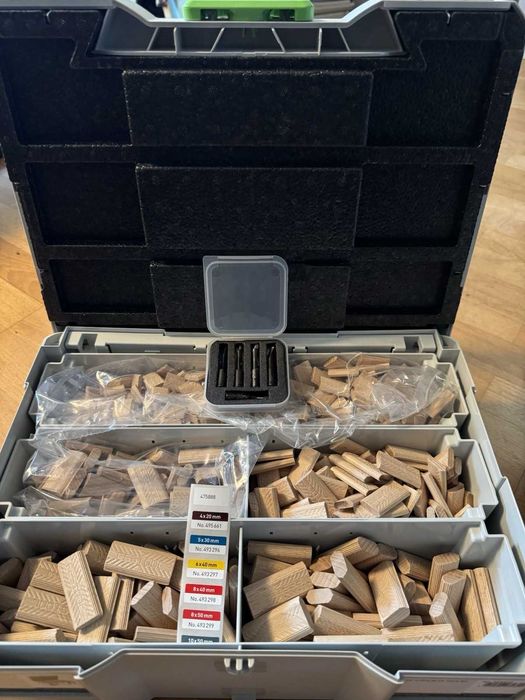 Festool Domino Dübel Set DS 4/5/6/8/10 – 1060 łączników, Systainer, stan bardzo dobry