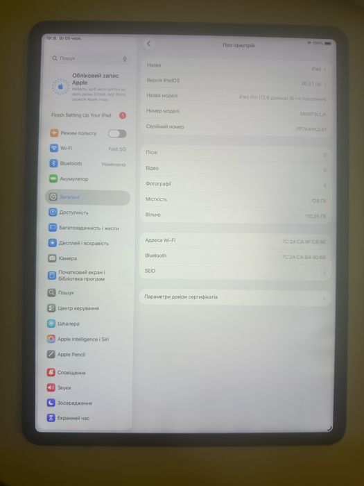 iPad Pro 12.9 M2 (6Gen) 2023 wi-fi