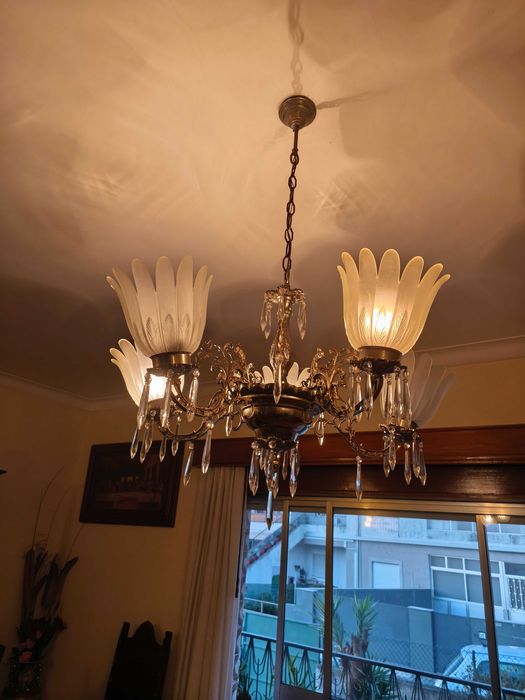 Conjunto de candeeiro tecto e parede