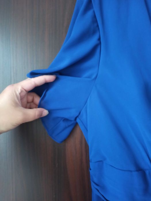 Piękna sukienka długa wesele forever 46 chabrowa