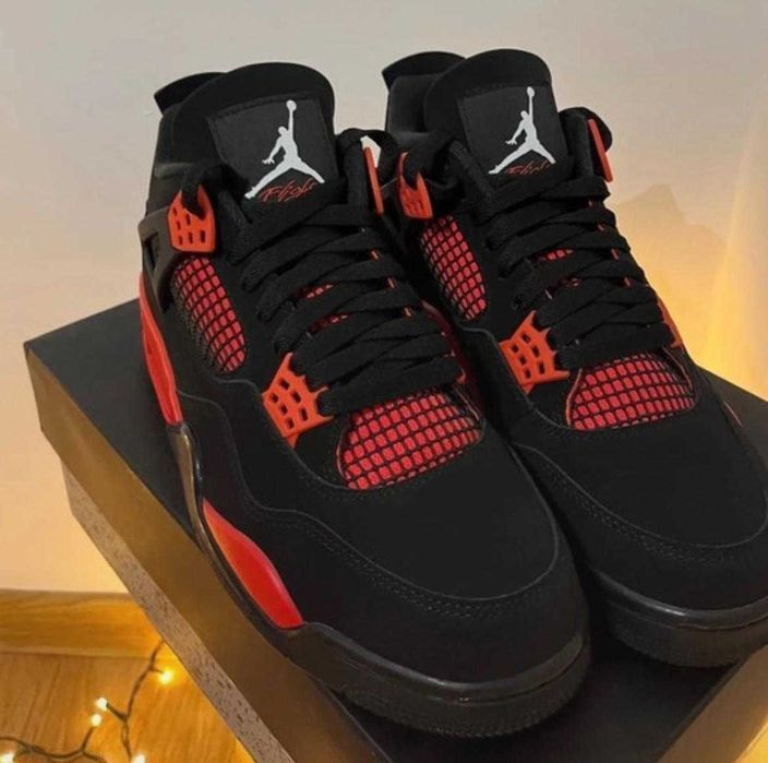 Air jordan 4 czerwone meskie obuwie sportowe Jordan sneakers 45,5