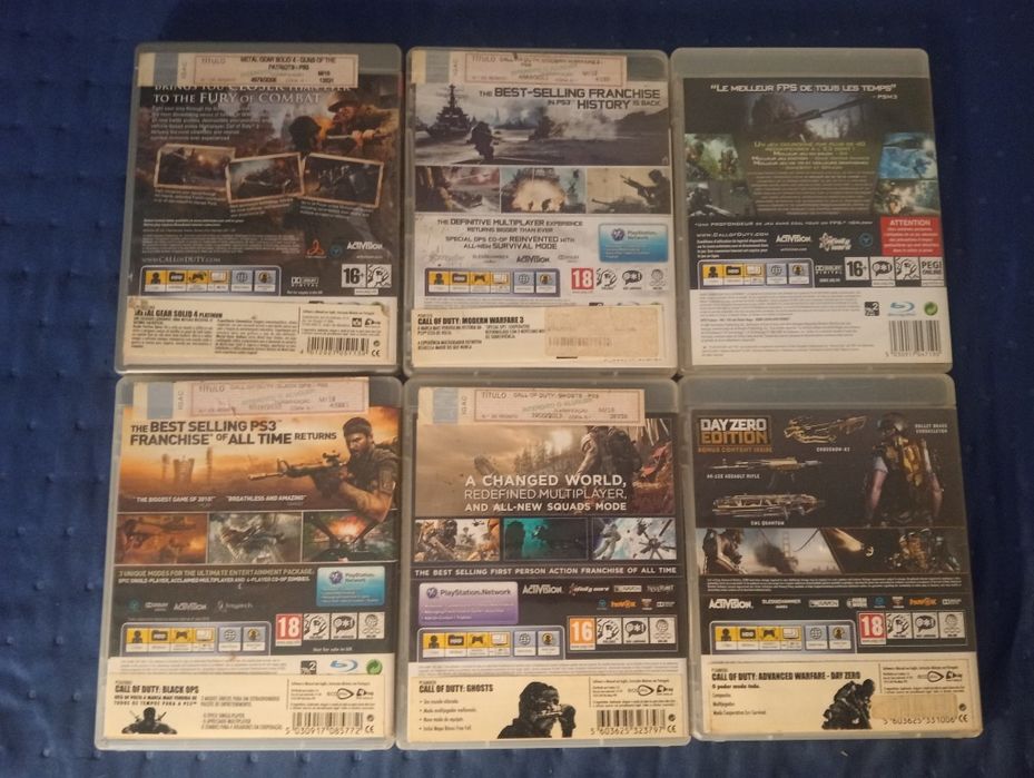 Lote de 6 jogos Call of Duty – PS3 Clássicos