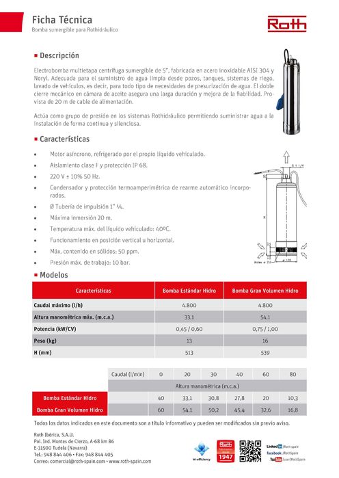 Depósito Água Potável ROTH KHR 1100 Litros + bomba silenciosa inox
