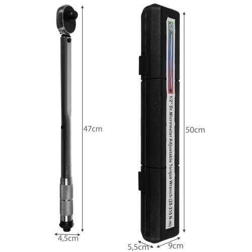 KLUCZ DYNAMOMETRYCZNY 1/2 " Nakładki 3 szt 17,19,21 mm Przedłużka