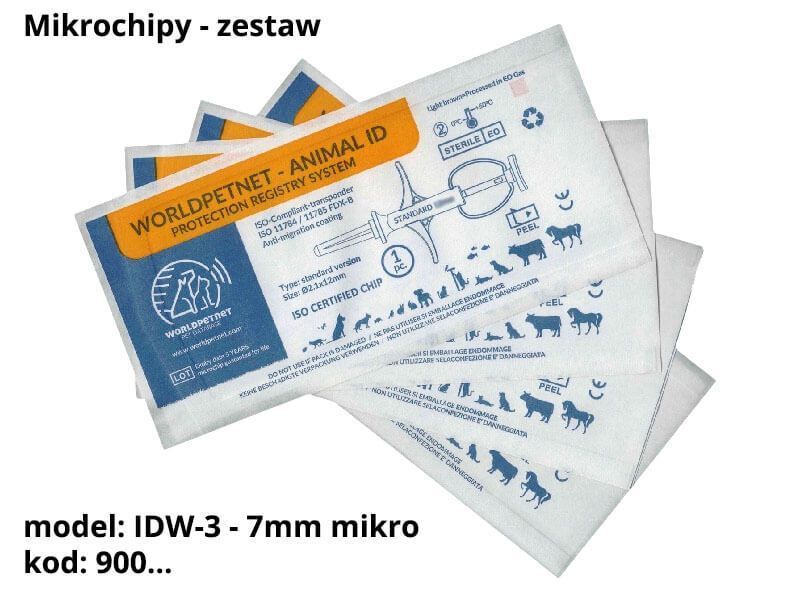 Mikrochip RF-IDW-3 (kod 900) 7mmx1.25mm - zestaw 20 sztuk