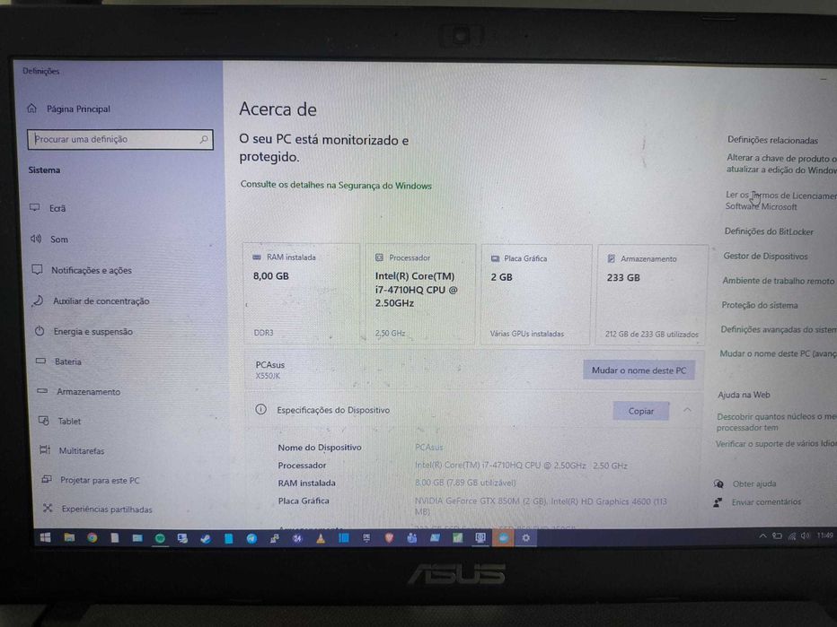 ASUS X550JK / i7-4710HQ / GTX 850M / SSD