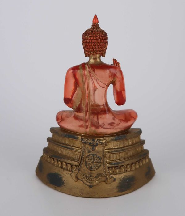 Buda Tibetano em Resina Ambar Transparente