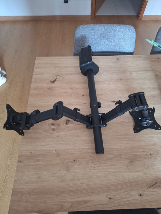Suporte de monitor duplo preto
