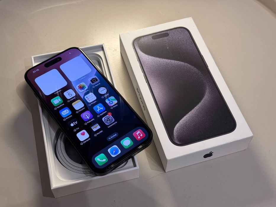 iPhone 15Pro Black Titanium 256GB (箱付き) Apple iPhone 15 Pro 256 GB czarny tytanowy 6,1