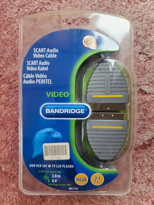 Bandridge SCART audio video cable, BVL7102, 2m