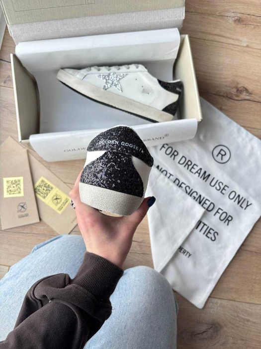 Кеди Golden Goose Glitter Star Silver / кеды Голден Чуз Гліттер білі