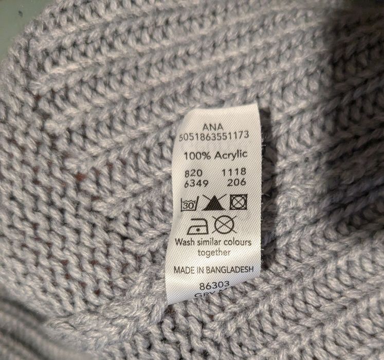 Sweter damski r. 40, długi blezer z kapturem szary