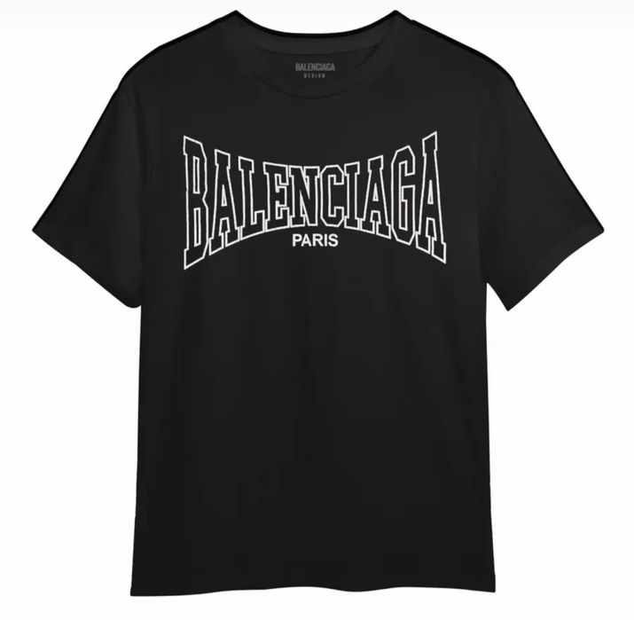 Футболки Balenciaga Logo BB унисекс черная белая баленсиага Новинки