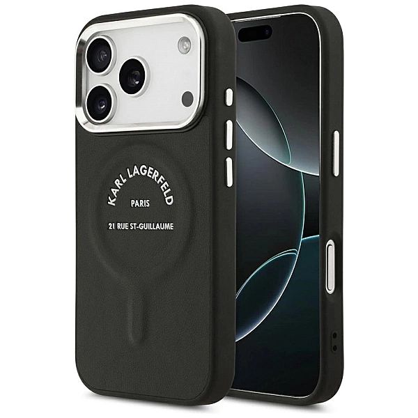 Etui Karl Lagerfeld Karl RSG Logo MagSafe do iPhone 17 Pro - czarne