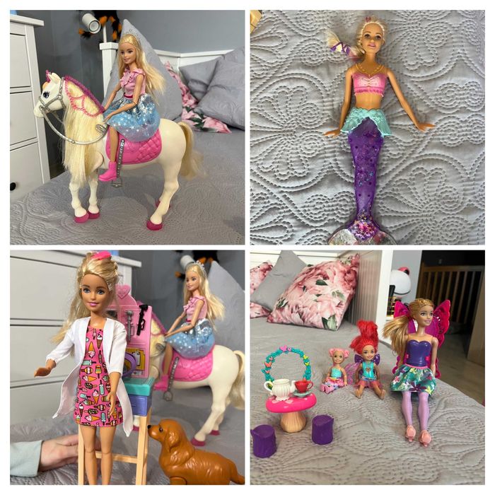 3 ZESTAWY Barbie kamper, z koniem, wróżki, weterynarz - STAN IDEALNY