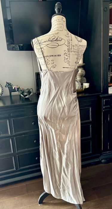Zara sukienka maxi satynowa bieliźniana L drapowana