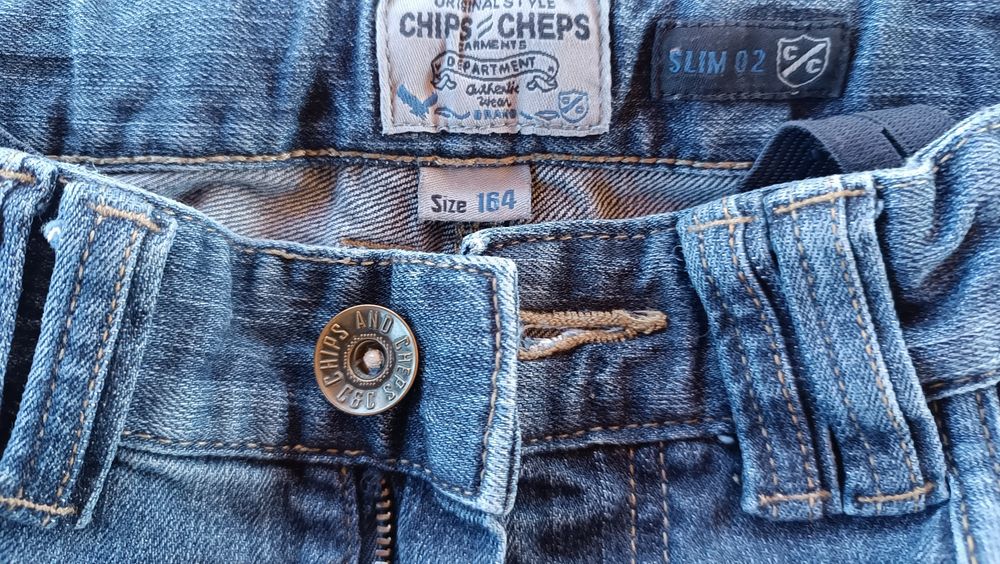 Spodnie jeansowe rozm. XS/164 cm, Chips & Cheps