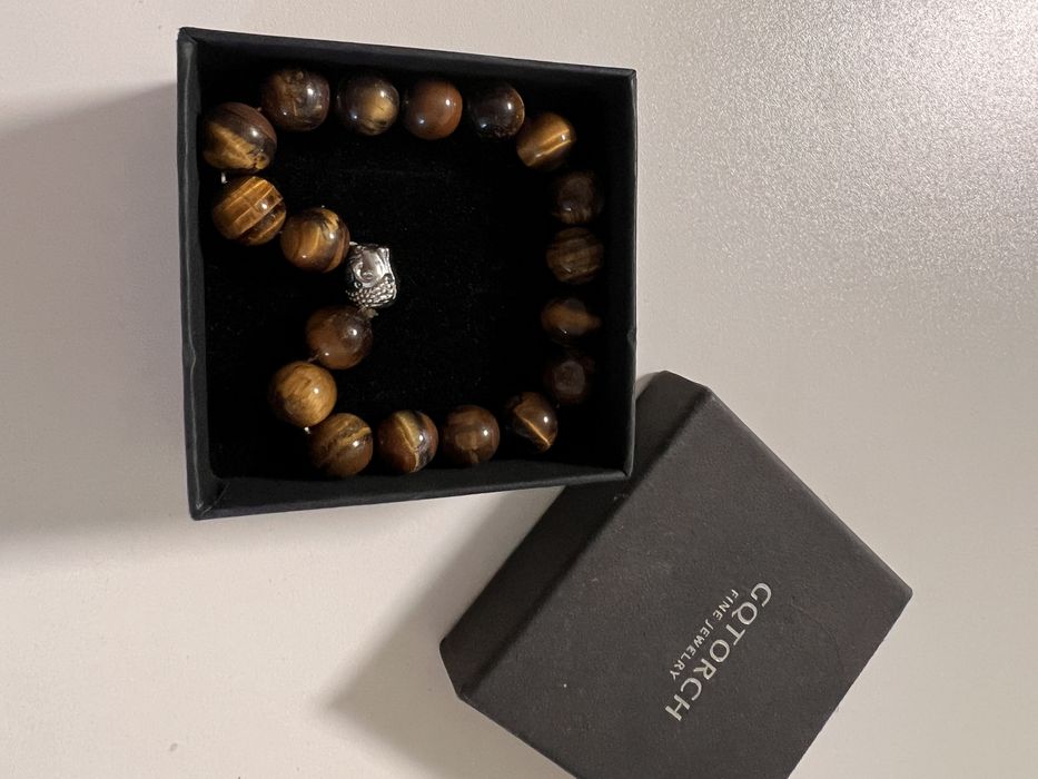 Браслет «голова Будди» камінь тигрове око