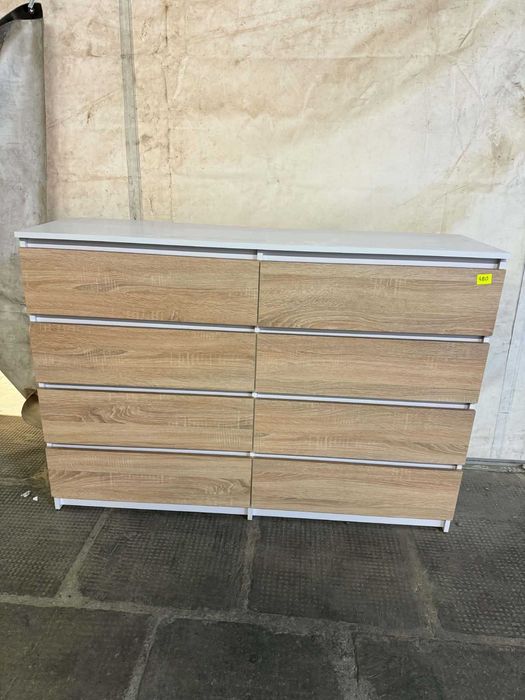 Komoda 8 szuflad 120/140 cm – różne kolory, NOWA, ZŁOŻONA