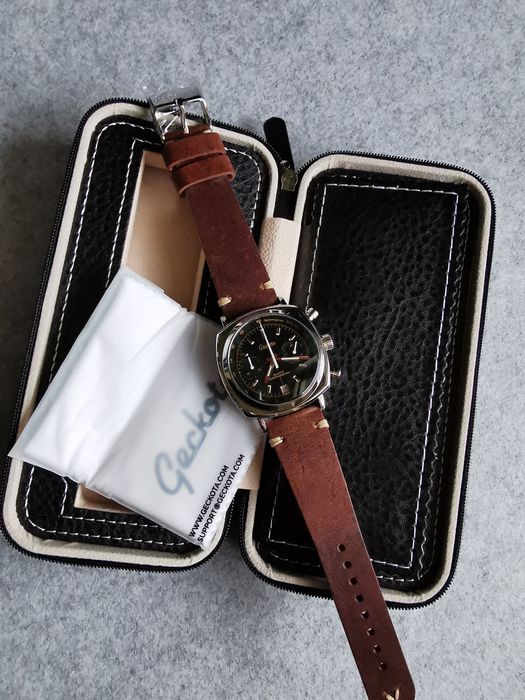 zegarek Geckota Chronotimer Racing Chronograph Black Dial 42 mm