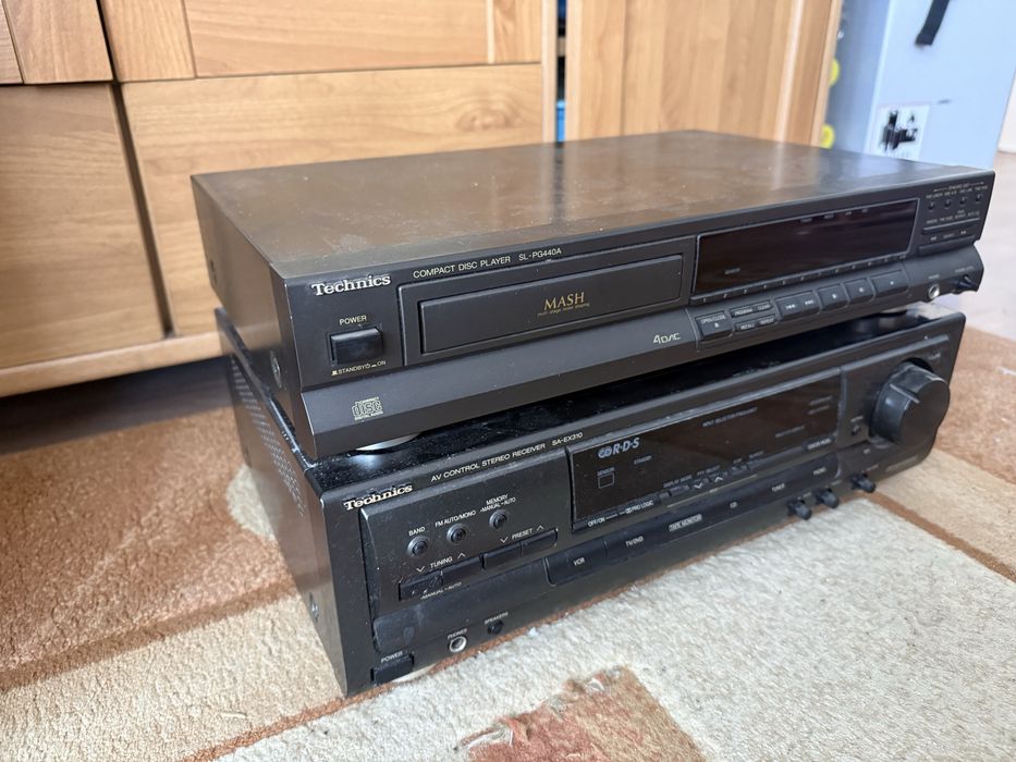 Zestaw audio technics – amplituner + odtwarzacz cd
