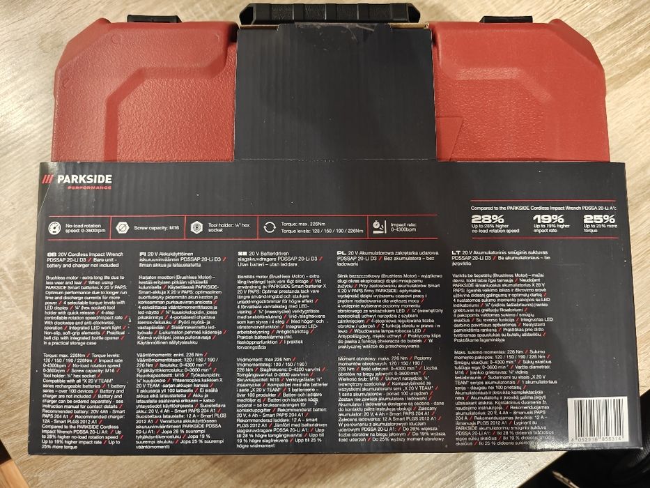 Zakretarka Parkside Performance 20 V, PDSSAP D3