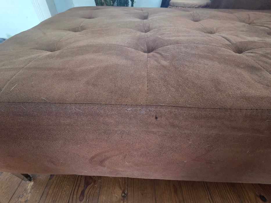 Sofá Cama com Chaise Longue Castanho (Modular/Para Restauro) – Negociável