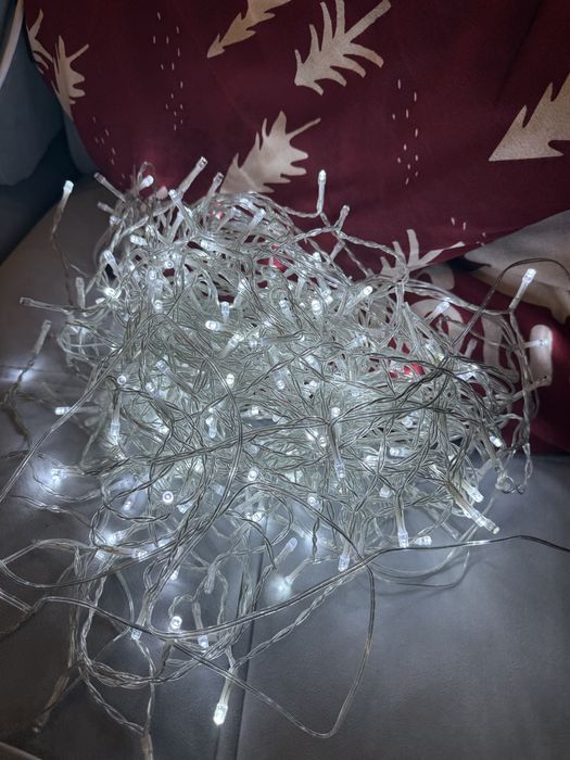 Kurtyna świetlna led nowa 300led cold white swięta christmas