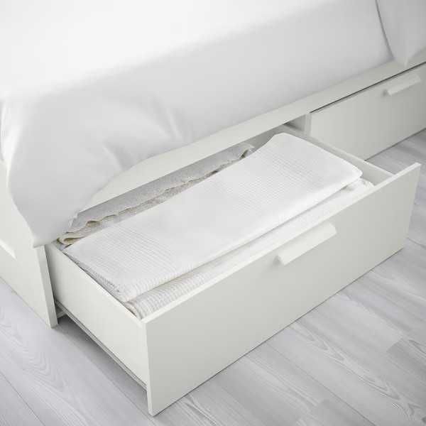 Cama IKEA BRIMNES c/ arrumação e colechão