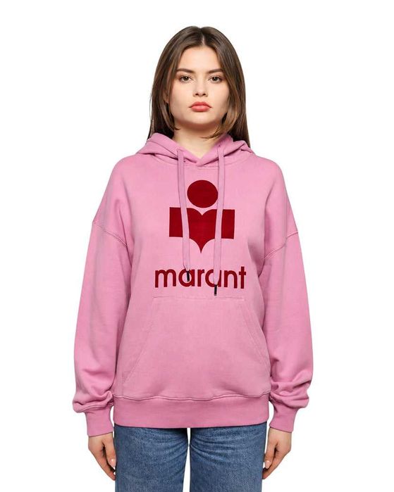 Худі Isabel Marant Étoile Mansel flocked-logo hoodie Neon Pink \ Ecru/Red \ Blue \ Grey/Green/Blue \ Raspberry Pink \ Rosewood