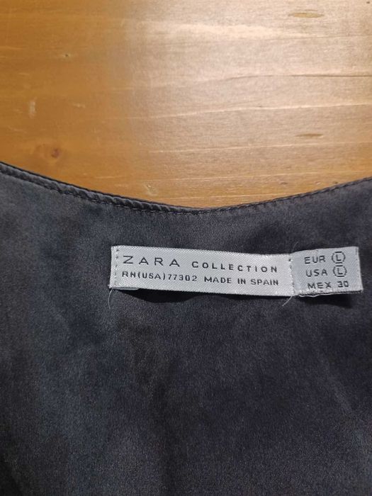 Czarna elegancka koronkowa sukienka Zara   r. L