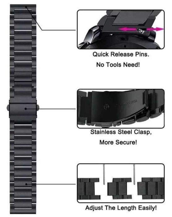 Браслети  СТАЛЬ  20-22 мм. для годинника
